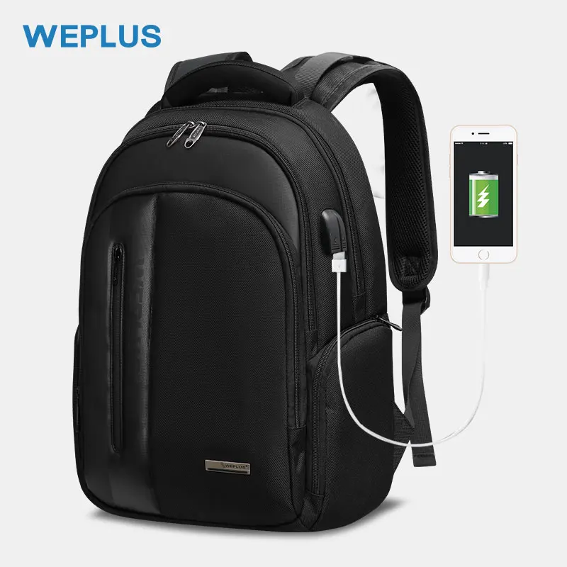 WEPLUS рюкзак большой емкости с зарядкой от USB для мужчин, 15,6 дюймов, рюкзак для ноутбука, многофункциональный рюкзак для путешествий, школьные сумки с защитой от кражи