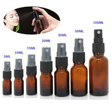 

5-100ml Mini Spray Bottle Beauty Empty Amber Glass Bottles Essential Oil Mist Spray Container Case Refillable Travel Bottle