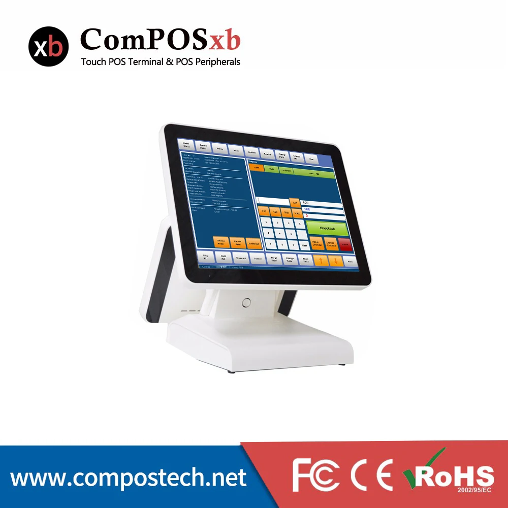 Compoxxb двойной экран pos машина кассовый аппарат принтер сканер Точка продаж pos система