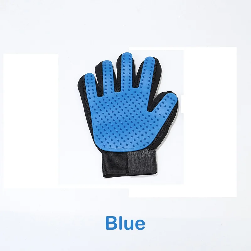 Blue Новинка, силиконовые перчатки для кошек и собак, щетки для купания, гребни для волос, кошачьи волосы, очистка, массажные перчатки для животных - Цвет: Blue