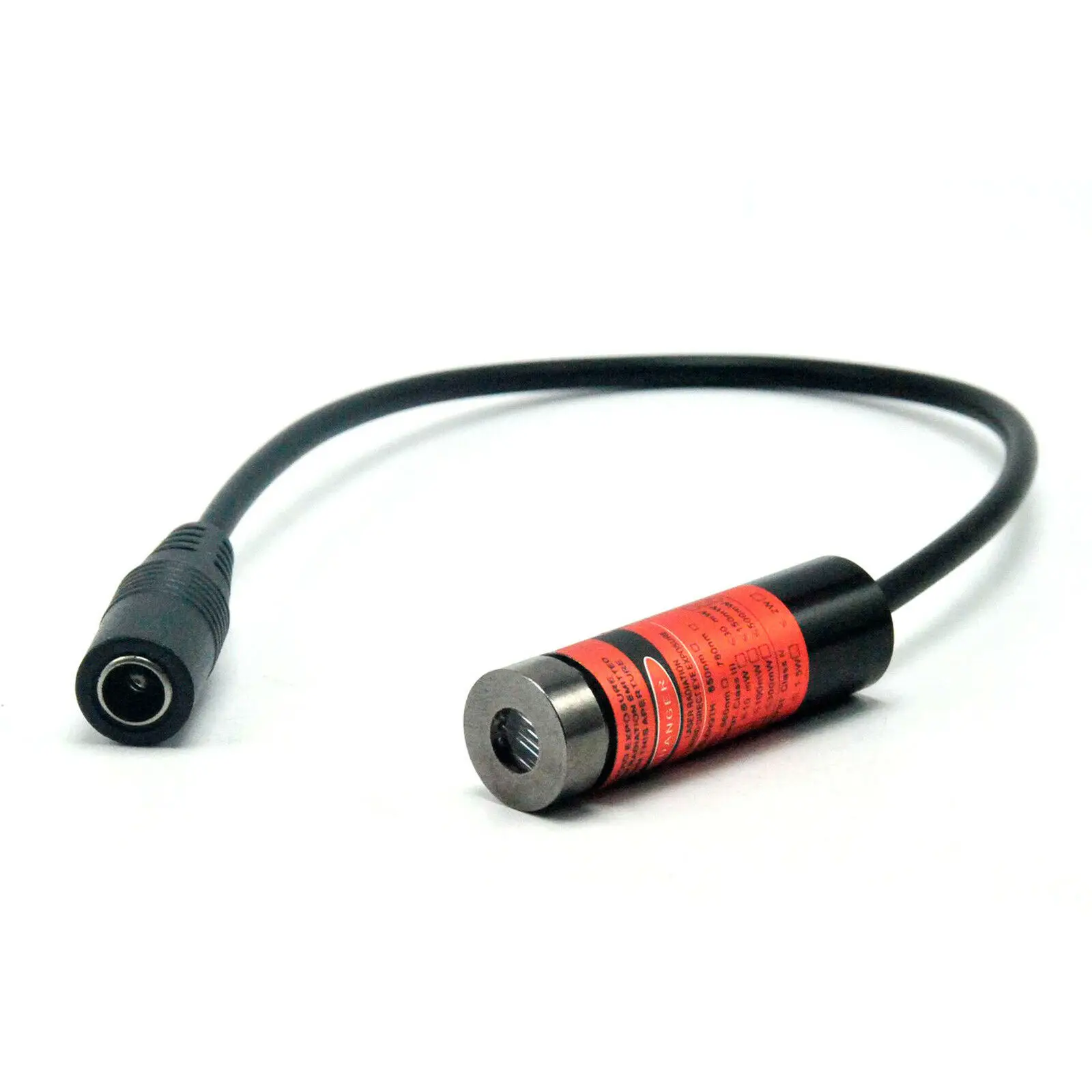 적색 레이저 다이오드 모듈, 3V-5V 모양, 5V 1A 커넥터 포함, 650nm, 100mW 크로스, 13x42mm