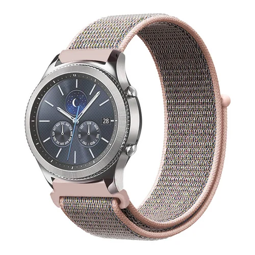 Шестерня S3 22 мм 20 мм ремешок для samsung Galaxy Watch 42 мм 46 мм полоса Frontier Классическая активная спортивная нейлоновая петля для samsung S3 S2 - Цвет ремешка: pink sand