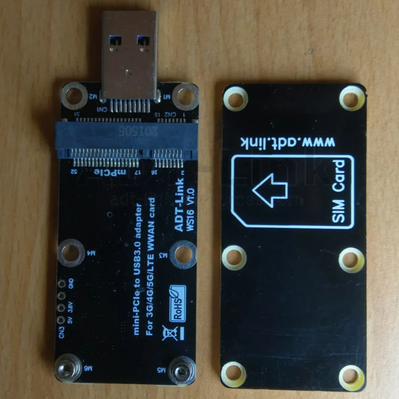 cartão mini pci-e 3.5v 3a com padrão duplo sim slot