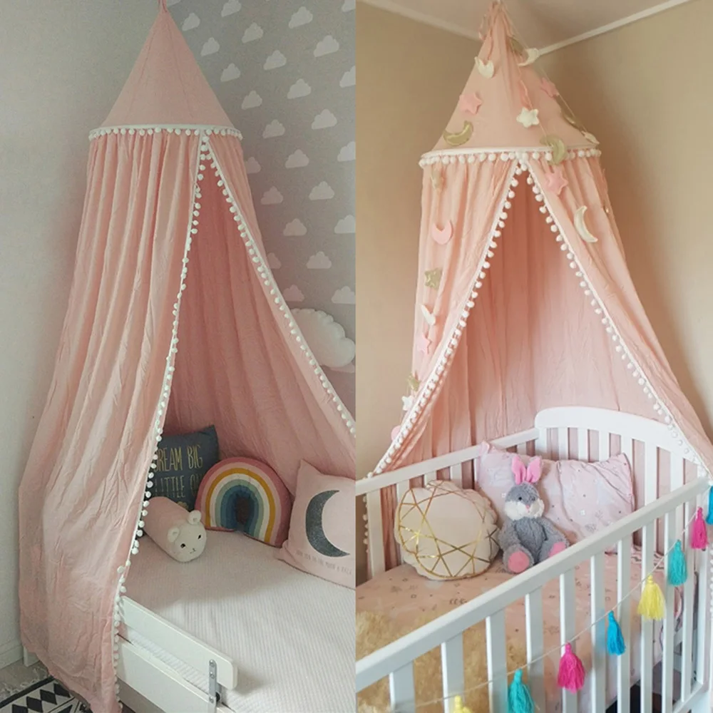 Algodón bebé toldo mosquitera niñas princesa cama cortinas niños jugar recién nacido cuna red niños decoración de la habitación -