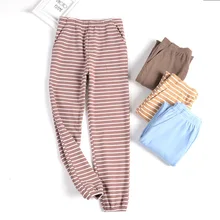 Женские пижамные штаны из хлопка, женские пижамные штаны, одежда для отдыха, 1688