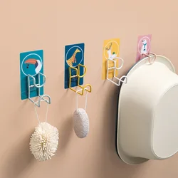 Estante de almacenamiento adhesivo sin agujeros para baño y cocina, organizador de ahorro de espacio, soporte de gancho de montaje en pared, estante