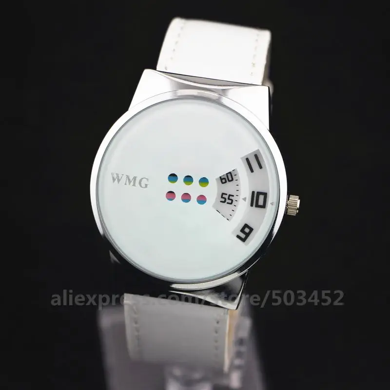 100 шт/лот WMG 9477 женские наручные часы с одним боковым номером из искусственной кожи с ремешком модные милые часы подарки часы для женщин