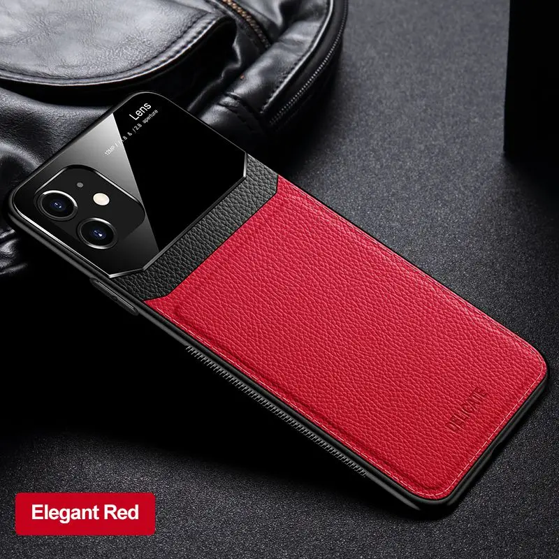 red Кожаный чехол для Iphone X Xr, для Iphone 7, 8, 7 plus, 8 Plus, из искусственной кожи, анти-осенний чехол для Iphone Xs max, роскошный, 11 Pro, Max, зеркальный - Цвет: red
