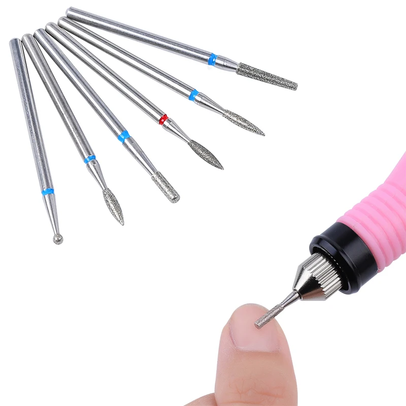 

6Pcs/Set Stainless Steel Nail Drill Bit Fashion Emery Drill Bits for Nails 2020 Paznokcie Akcesoria Heads Sanding for Nail
