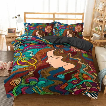 

Gothic Digital Printing Duvet Cover Set Indian Women Lightweight Microfiber Bedding Set Queen King Size Quilt Cover Home Decor