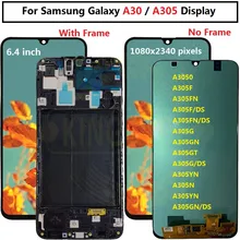 Для samsung galaxy A30 A305/DS A305F A305FD A305A дисплей с рамкой сенсорный экран дигитайзер в сборе для samsung A30 lcd