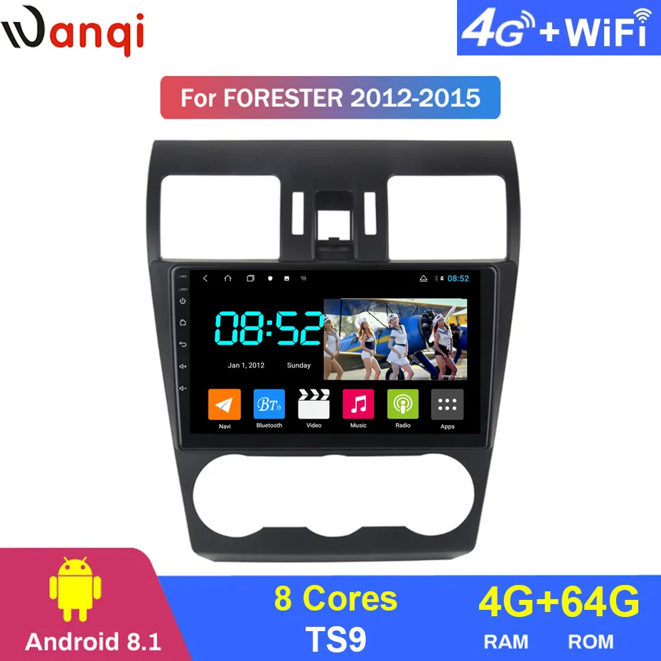 Excellent Android 8.1 CAR DVD 1din multimedia Navi system for Subaru Forester 2012-2015 car gps navigation stereo head unit BT SWC WIFI 0