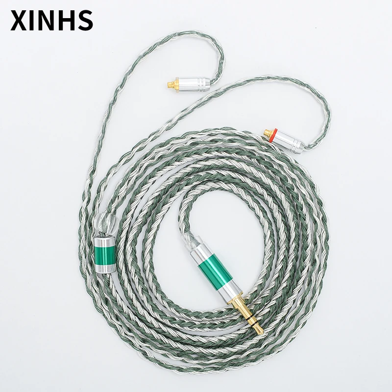 Xinhs-fio de Fone de Ouvido de Cobre Banhado a Prata Cabo de Atualização Mmcx 078 mm Pinos Qdc Tfz Hifi Se535 Ue900s 24 Fios