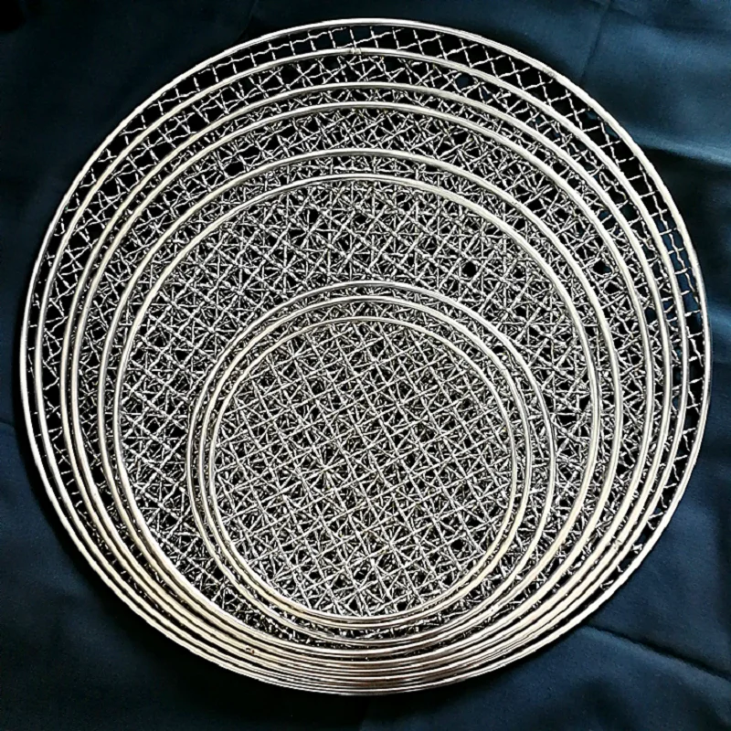 304 Stainless Steel Round BBQ Grill Wire Mesh Home Roast Nets Bacon Grill Tool Iron Net Non-stick Barbecue Accessories Mat Grid
