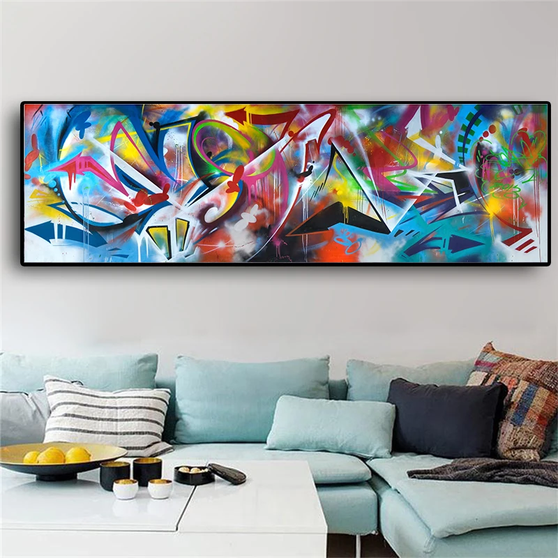 

MUTU Colorful Graffiti Oil Abstract Painting Canvas Prints for Wall Art Picture for Living room Modern Home Decor Free Shipping