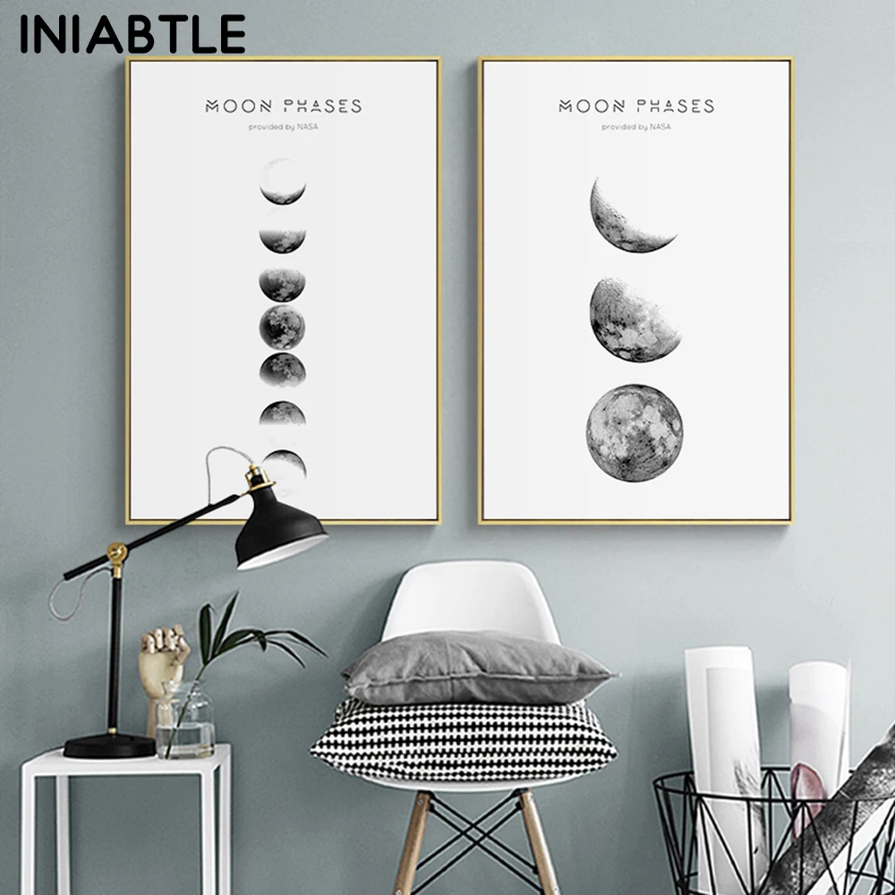 

Moon Phase Canvas Posters and Prints Minimalist Luna Decoration Pictures Wall Art Abstract Painting Nordic Modern Home Decor