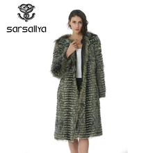 Осенне-зимнее роскошное длинное стильное пальто с натуральным мехом серебристой лисы, натуральный цвет, меховой воротник в полоску, верхняя одежда