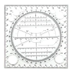 Règle de dessin multifonctionnelle, polyvalente, courbe ronde, ligne parallèle horizontale, ligne parallèle verticale 