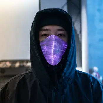 

New Fashion 7Colors Luminous Light Party Mask LED Flashing Mask For Halloween Rave Mask Music Bar Party Masks Young man Girl