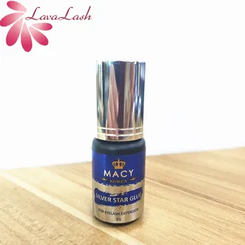 

KOREA EYELASH GLUE MACY BEAUTY Silver Star Glue STRONG Eyelash Extension Black Original Glue 5ml Low smoke Beauty Makeup Tools