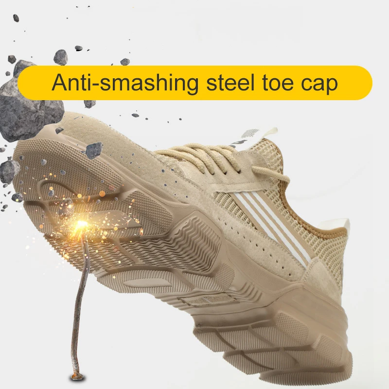 

Security Work Shoes Men Steel Toe Caps Safety Shoes Breathable Anti-smashing Anti-piercing New Design Mens Fashion