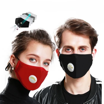 

PM2.5 Cotton Black Mouth Mask Anti Dust Mask Activated Carbon Filter Windproof Mouth-muffle Bacteria Proof Flu Face Masks Care