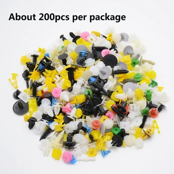 

100/200pcs Color Random Plastic Rivets Car Fender Bumper Interior Panel Push Pin Clips Fastener