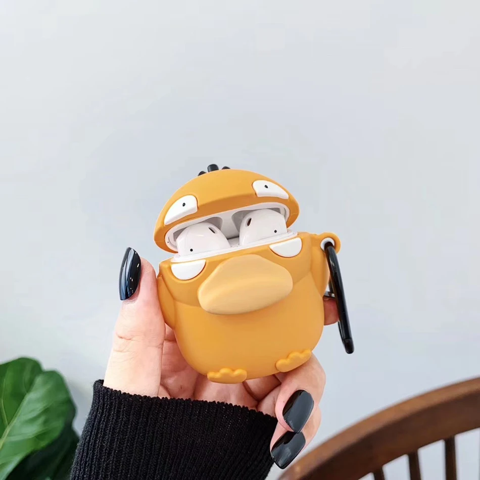 917 3D чехол для наушников для Airpods, чехол, милый силиконовый чехол с изображением собаки утки из мультфильма для Apple Air pods 2, наушники/Earpods, чехол, брелок, кольцо - Цвет: 917