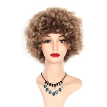 Кудрявые вьющиеся парики для черных женщин синтетические парики африканская прическа Повседневные Вечерние косплей парик для женщин