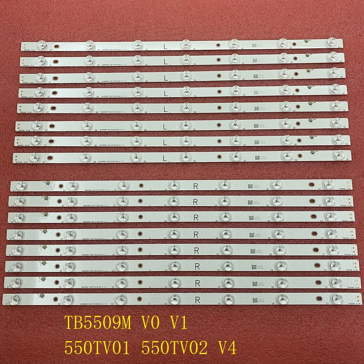 Led para Panasonic Tira Retroiluminação Tx-55dx600b Tx-55dx600e Tx-55dx650b Tx-55ds500b Tx-55ds500e Tb5509m 550tv01 550tv02 v4 16pcs Tx-55ax630b Tx-55ax630e - Image 2