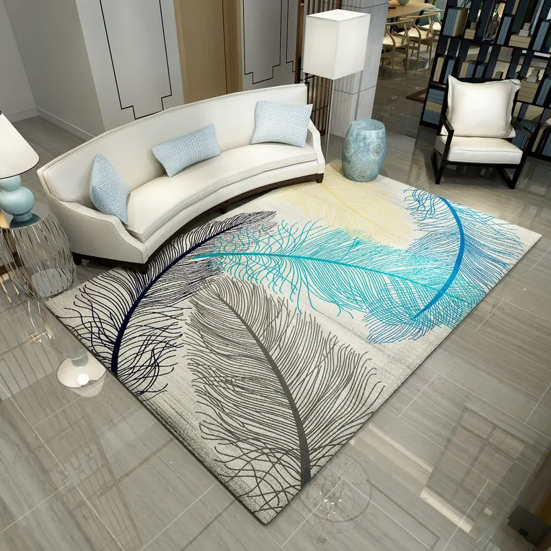 

Modern Simple Nordic Carpet Living Room Sofa, Tea Table, Carpet Bedside Bedside Household Full-Paved American Carpet Washable