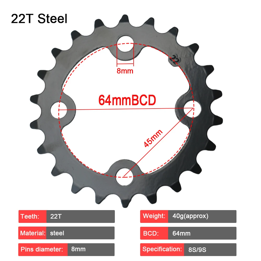 104BCD 64BCD Chainirng MTB Doppel/Triple Speed Bike Kettenblatt 22/24/26/28/32/36/38/42T Mountainbike Kurbel Teile für Shimano – Detail 5