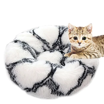

China Style Round Plush Dog Cat Bed For Cats House Pet Bed for Cat Bed basket Animals products sofa Long Dog Bed Cushion Mat