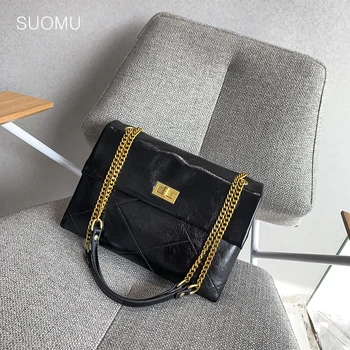 

Black quilted shoulder messenger bag female chain bag large capacity casual totes women handbags 2020 new white red pink