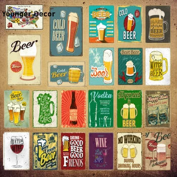 

Cold Beer Vodka Signs Bar Shop Decorative Metal Plaques Vintage Advertising Board For Pub Club Home Wall Art Decor YI-205