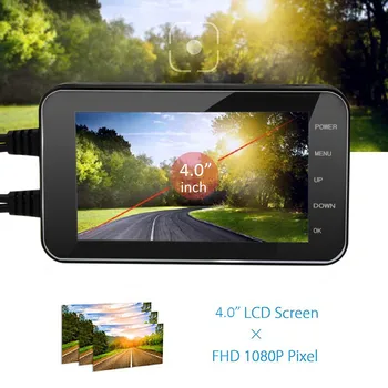

4\\\" FHD Dual 1080P+720P IP67 140° Motorcycle Dash Camera Video Recorder Camcorder