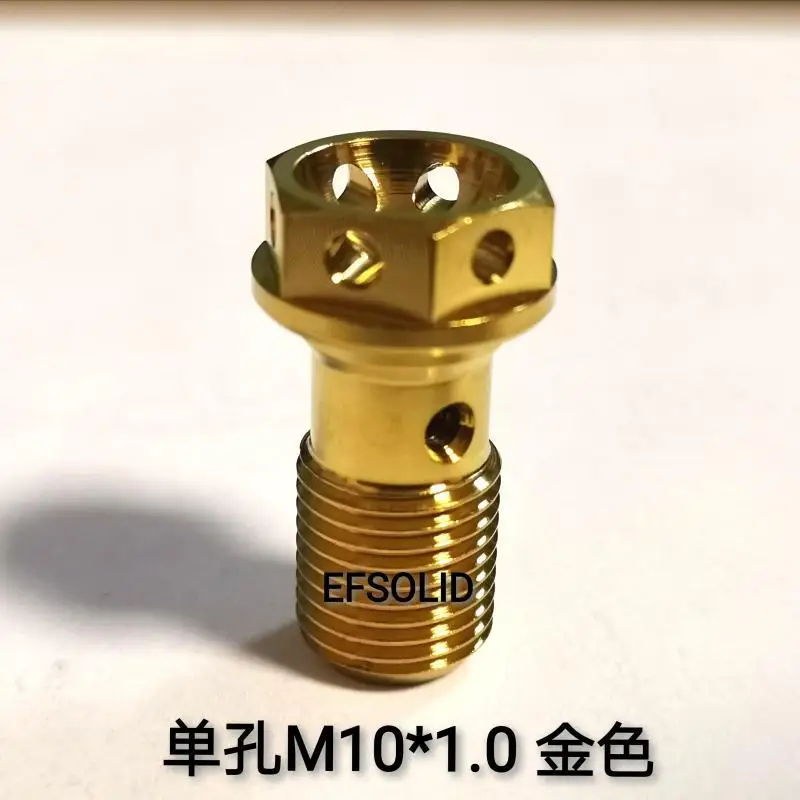 1 hole M10X1.00 1 шт. мотоциклетный титановый банджо болт - Цвет: 1 hole M10X1.00