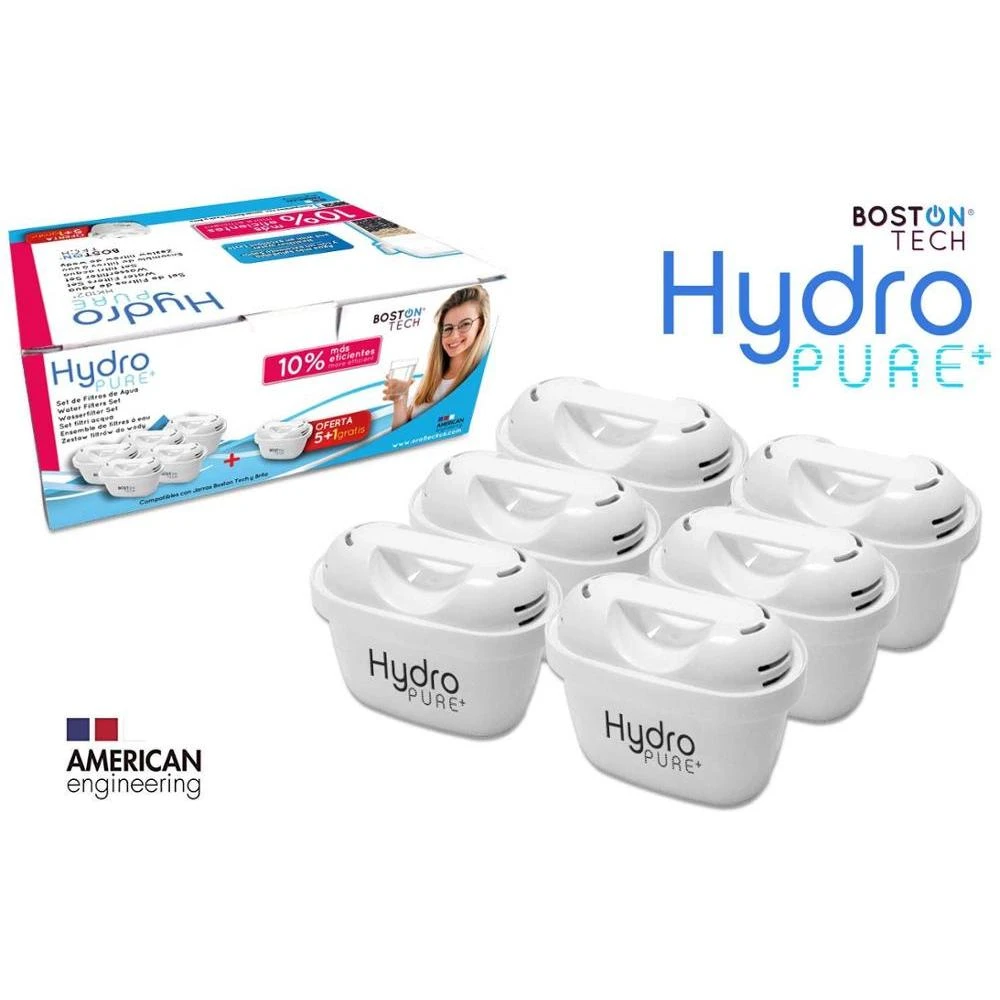 Boston Tech 6 Cartuchos Hydro Pure +, de Agua compatibles con Jarras Brita Maxtra y Maxtra +, Efecto Prolongado|Filtros de repuesto| - AliExpress