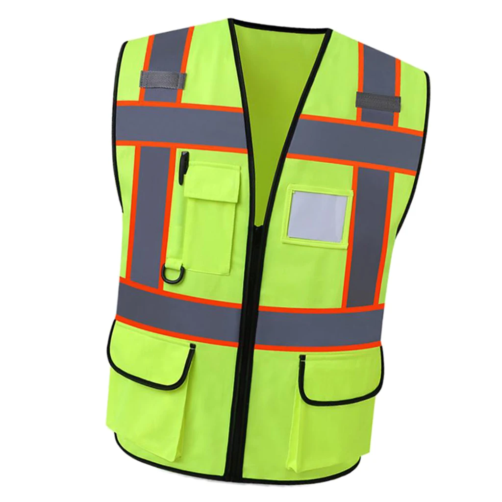 High Visibility Reflective Safety Vest with Reflective Strips, Made from Breathable and Neon Fabric - Universal