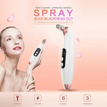 

Hot sale Electronic LCD Blackhead Remover Vacuum Suction Pore Cleaner 3 Modes 6 Suckers