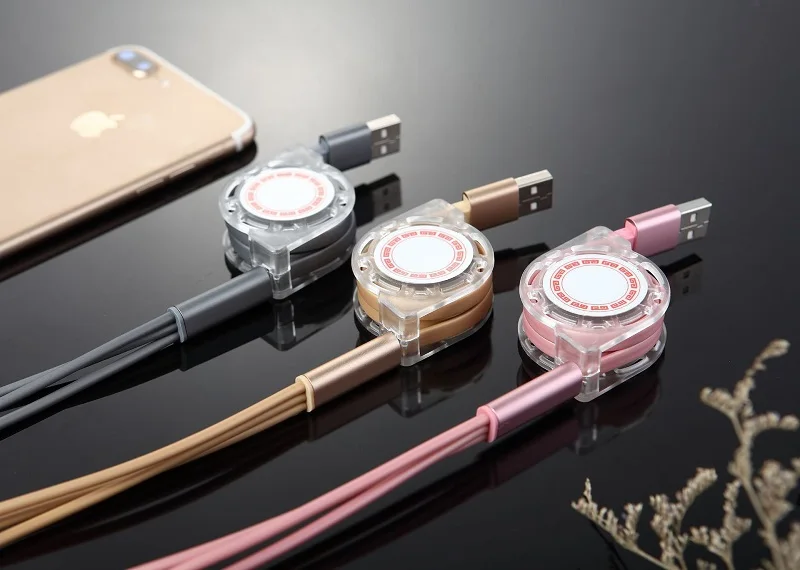 Мини 3 в 1 USB кабель Портативный Выдвижной Micro usb type C провод зарядки складной зарядный кабель для iPhone samsung Xiaomi huawei