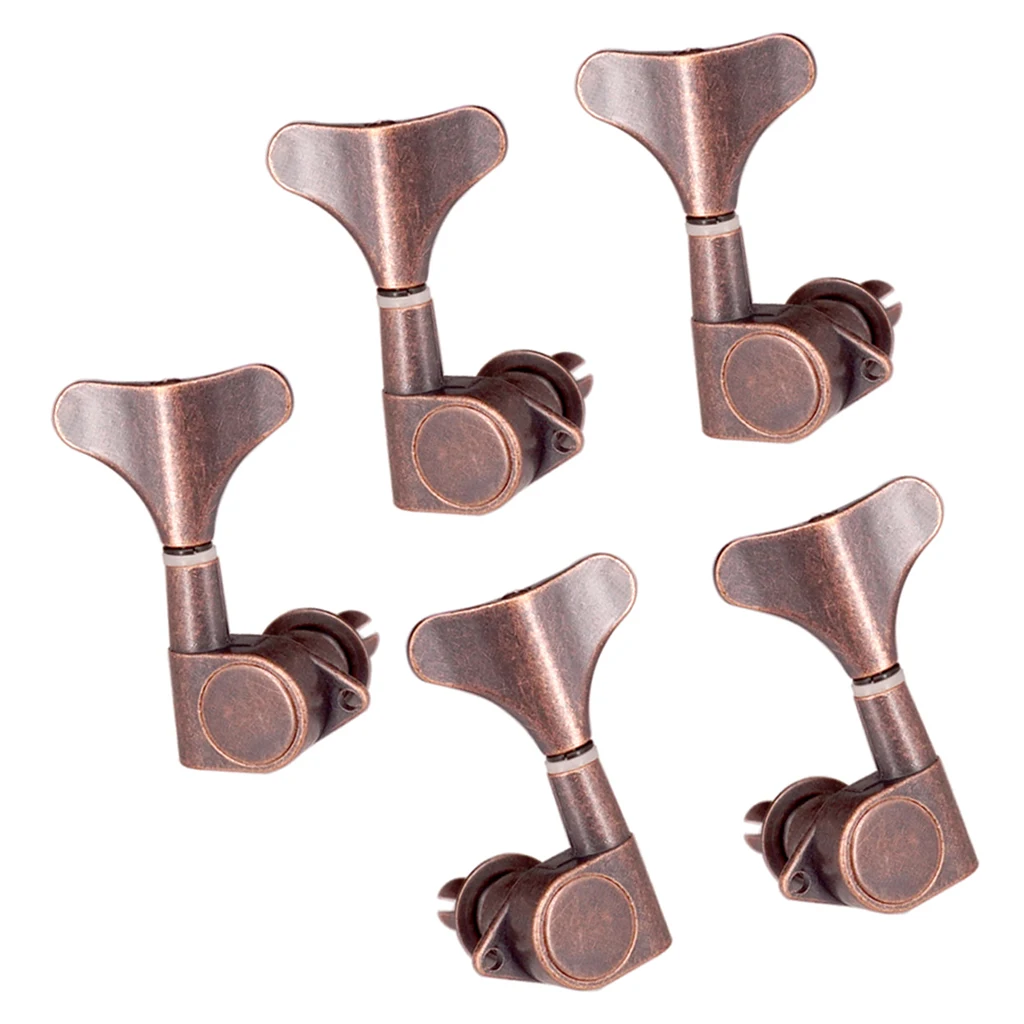 Fish Tail Buttons Bass String Tuners Pegs keys Machine Heads 2L3R Red Bronze
