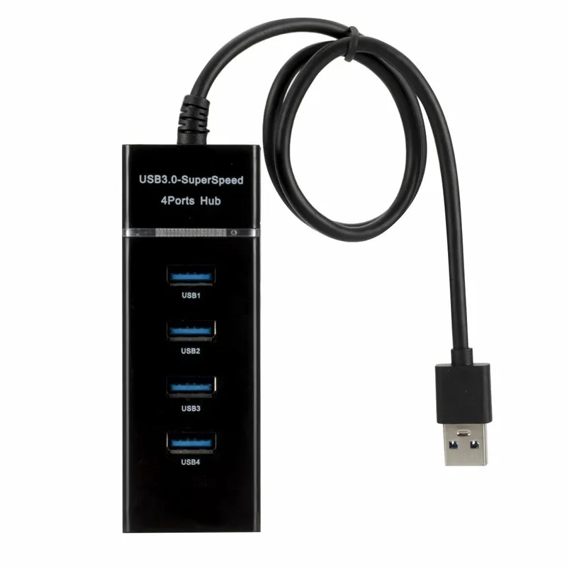 Высокоскоростной USB 3,0 4-портовый usb-хаб 2,0 мульти разветвитель Настольный ПК ноутбук адаптер usb-хаб высокоскоростной 4 порта