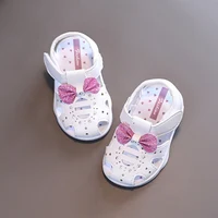 New Summer Sandals Shoes Cute Sweet Fashion Children Leathers Princesses Shoes For Girls Baby Breathable Hoolow Out Bow Shoes 2