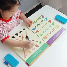 Montessori çocuk oyuncakları çizim tableti DIY renk şekli matematik maç oyun kitabı çizim seti öğrenme çocuklar için eğitici oyuncaklar