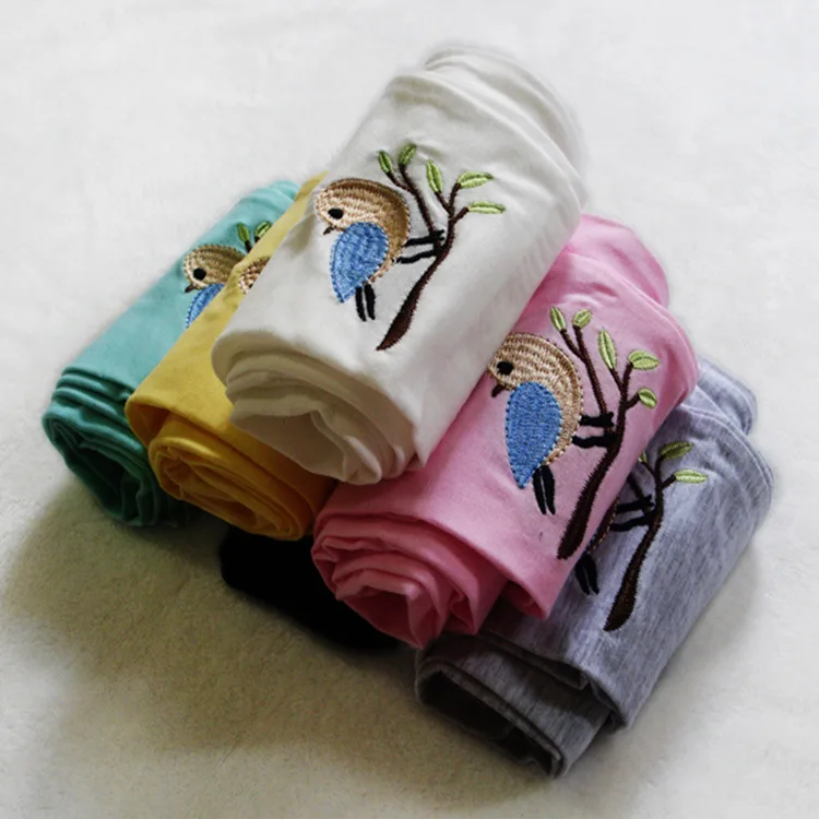 

Spring And Summer-Crawler Girls Candy-Colored Embroidery Bird Leggings Factory Sales
