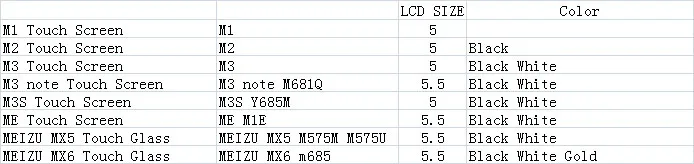 Сенсорный ЖК дисплей в сборе для MEIZU M1 M2 M3 note M3S ME MX5 MX6 M681Q Y685M M1E M575M M575U m685|Сенсорные