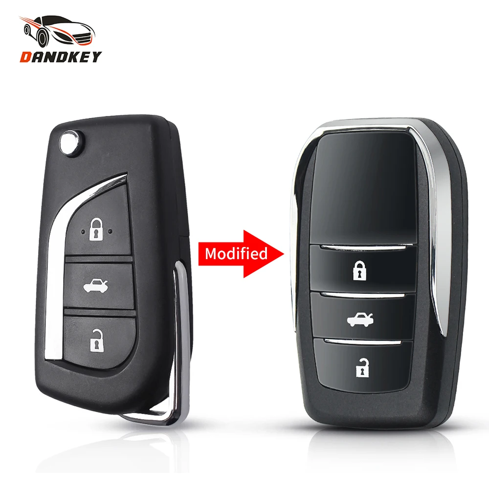 Dandkey 3 кнопки модифицированный складной чехол для ключей Toyota Scion Corolla RAV4 Camry Avlon