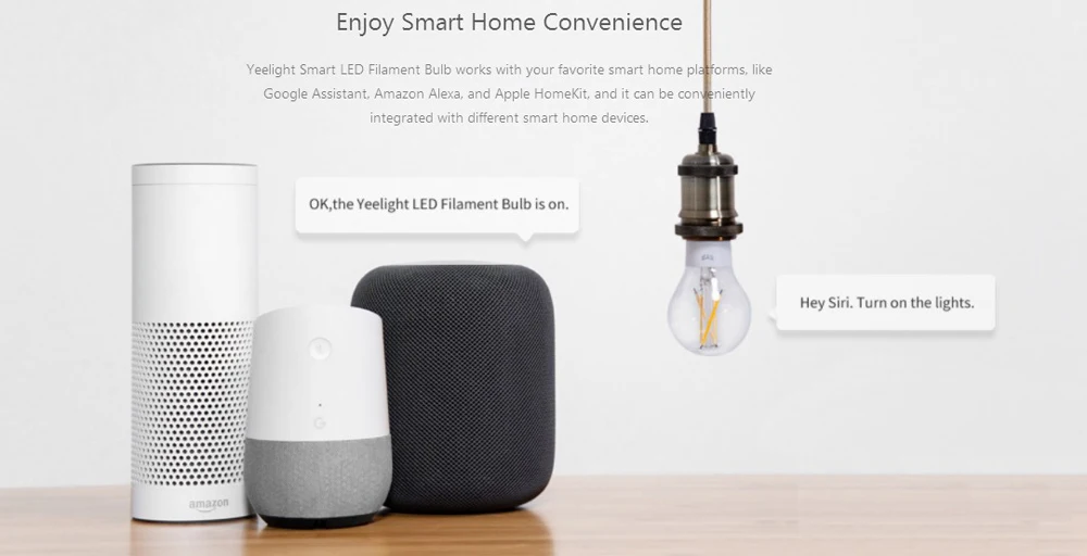 Xiaomi Mijia Yeelight умный светодиодный лампочка накаливания E27 6 Вт шаровые огни WiFi Пульт дистанционного управления работает с умным приложением Mihome Apple Homekit
