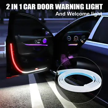 

2Pcs 144LEDs Car Openning Door Warning Light Strip Auto Strobe Flashing Door Lighting for Audi A6 BMW f30 e60 for mini cooper